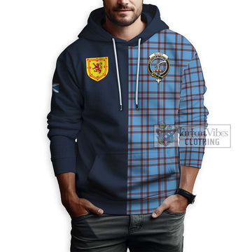 Elliot Ancient Tartan Hoodie Alba with Scottish Lion Royal Arm Half Style