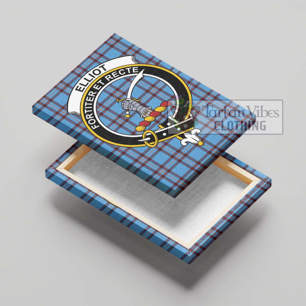 Elliot Ancient Tartan Canvas Print Wall Art with Family Crest - Tartan Vibes Clothing