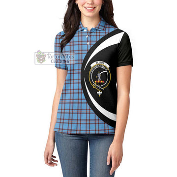 Elliot Ancient Tartan Women's Polo Shirt with Family Crest Circle Style