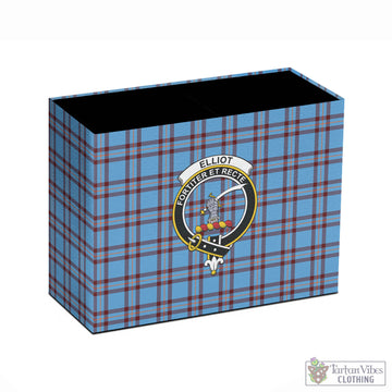 Elliot Ancient Tartan Pen Holder with Family Crest