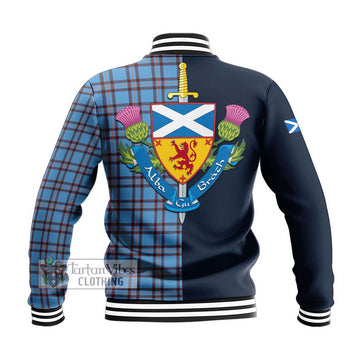 Elliot Ancient Tartan Baseball Jacket Alba with Scottish Lion Royal Arm Half Style