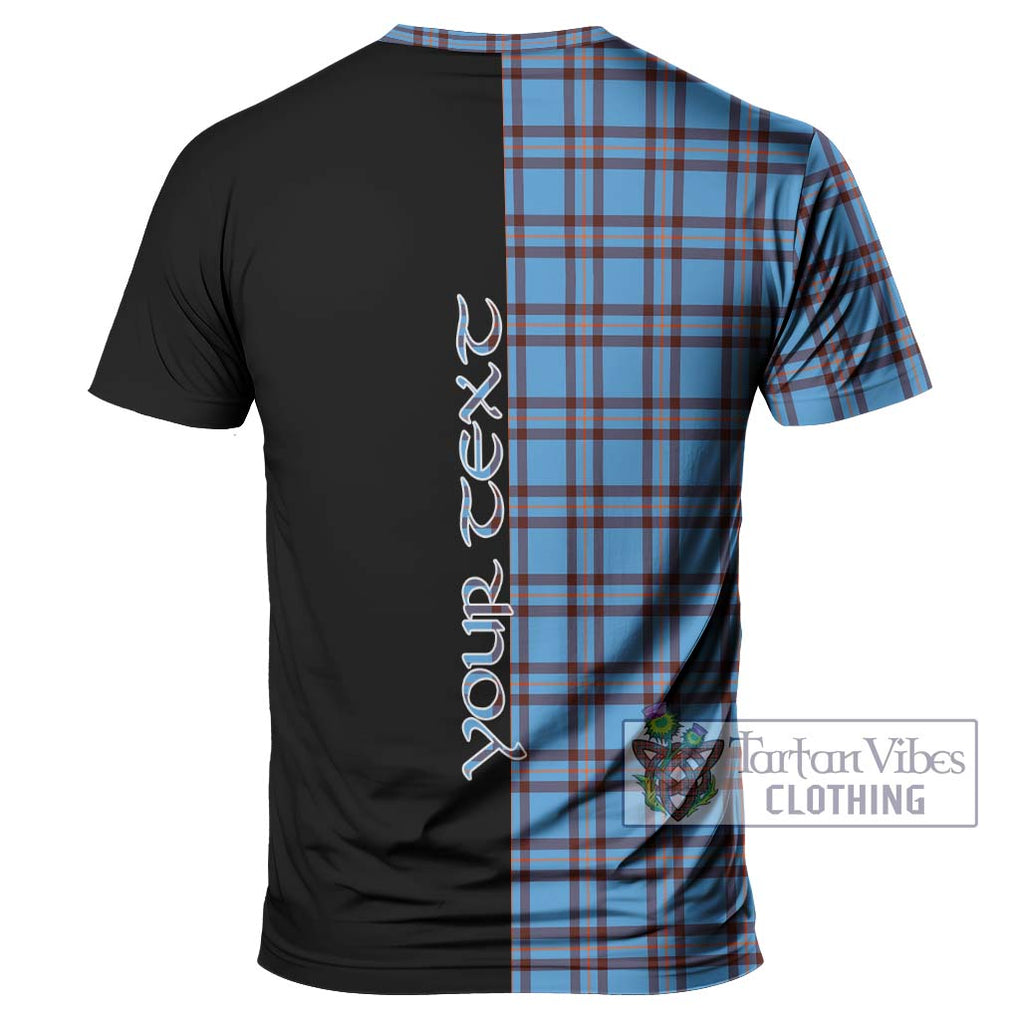 Elliot Ancient Tartan T-Shirt with Family Crest and Half Of Me Style - Tartanvibesclothing Shop