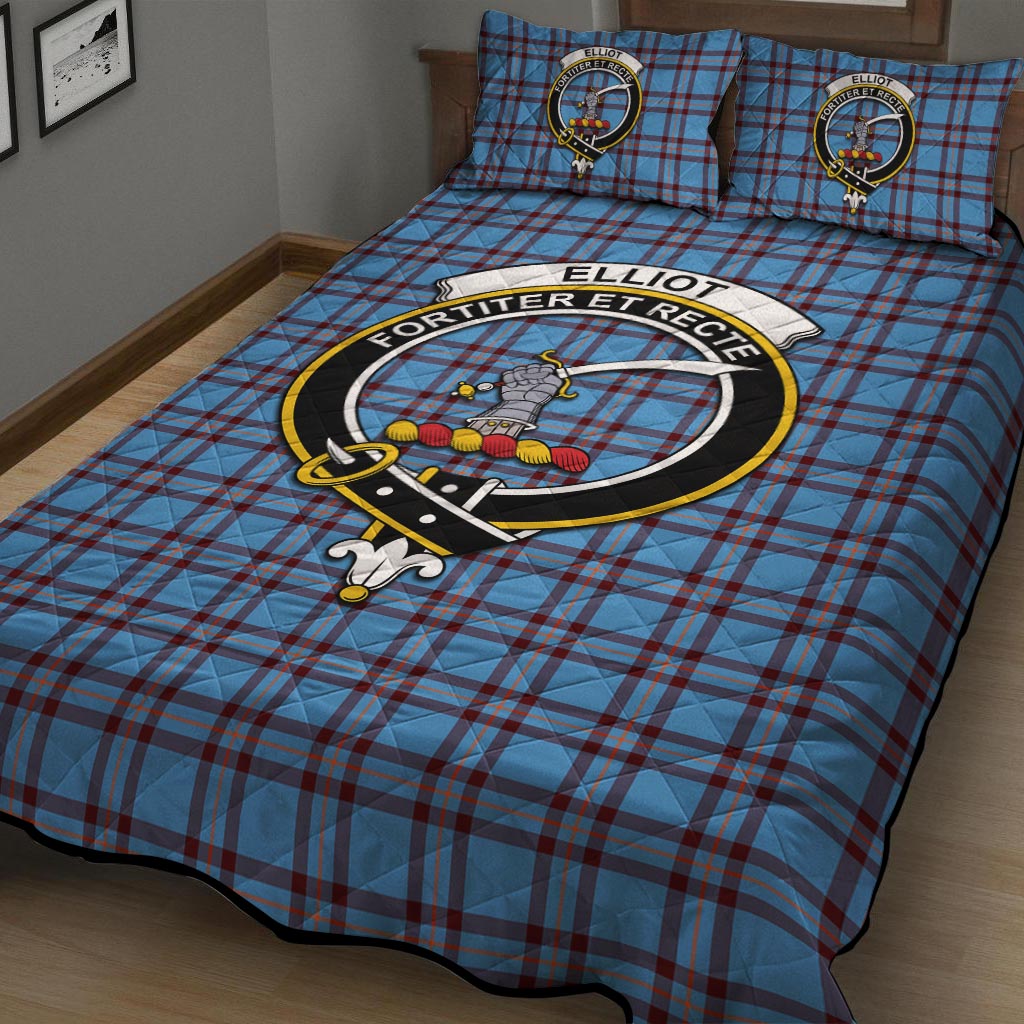 Elliot Ancient Tartan Quilt Bed Set with Family Crest - Tartan Vibes Clothing