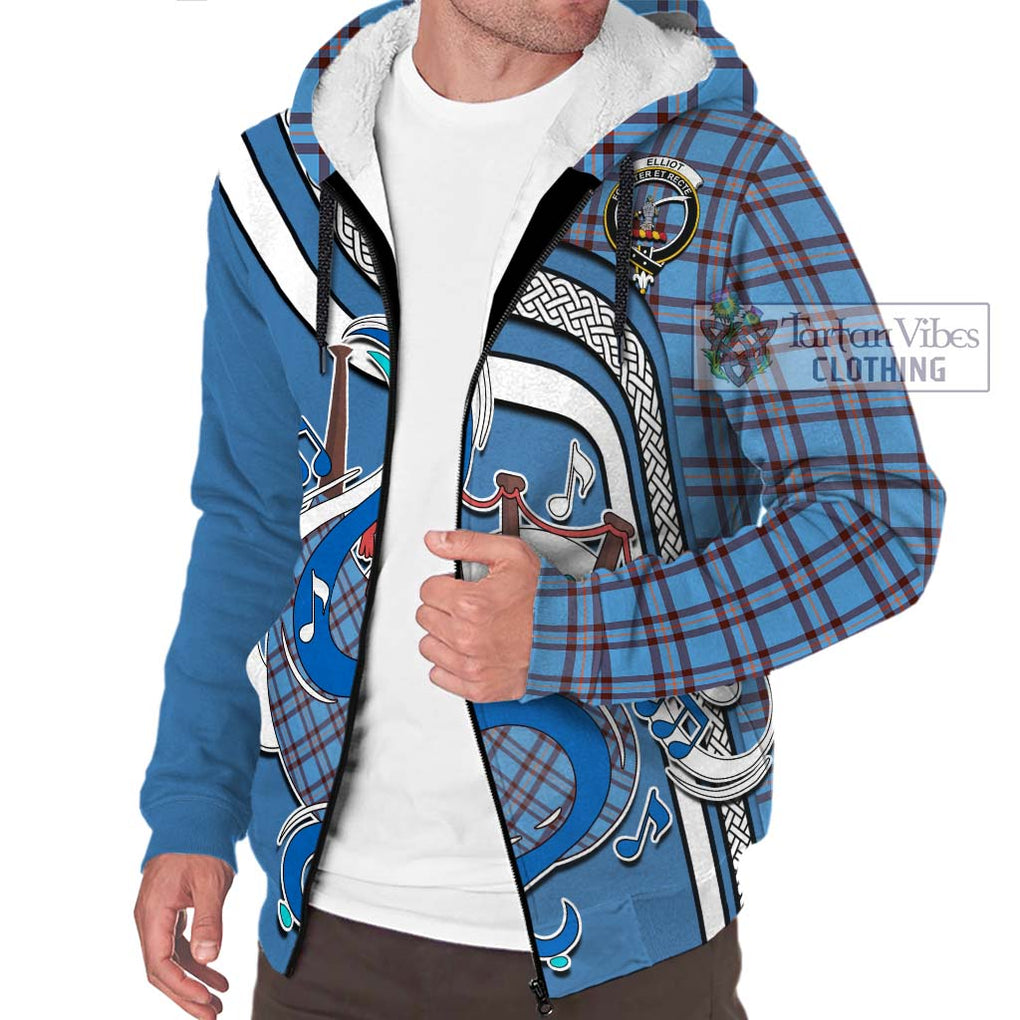 Elliot Ancient Tartan Sherpa Hoodie with Epic Bagpipe Style Unisex - Tartanvibesclothing Shop