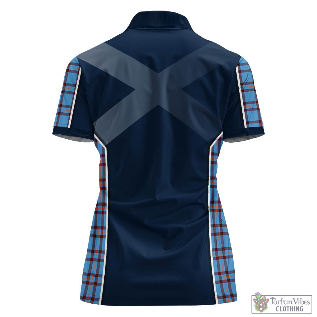 Tartan Vibes Clothing Elliot Ancient Tartan Women's Polo Shirt with Family Crest and Scottish Thistle Vibes Sport Style