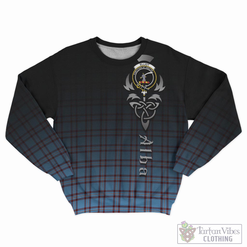 Tartan Vibes Clothing Elliot Ancient Tartan Sweatshirt Featuring Alba Gu Brath Family Crest Celtic Inspired