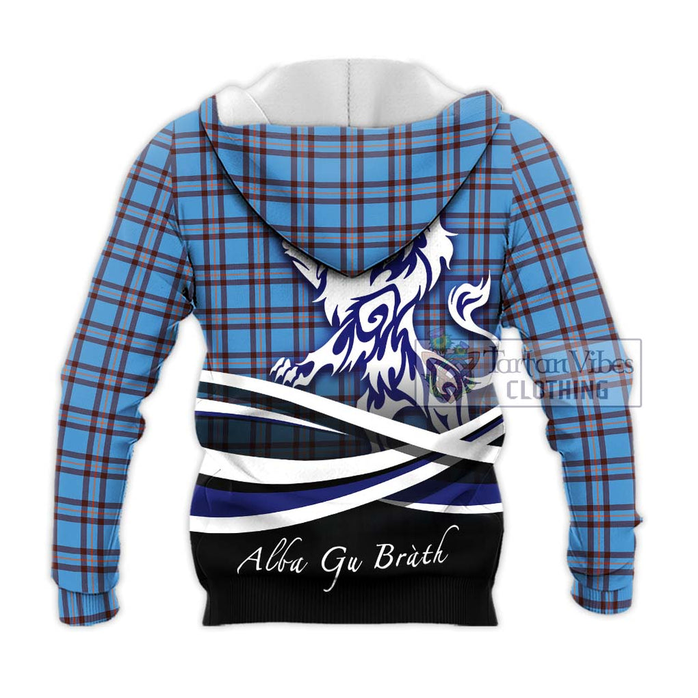 Elliot Ancient Tartan Knitted Hoodie with Alba Gu Brath Regal Lion Emblem - Tartanvibesclothing Shop