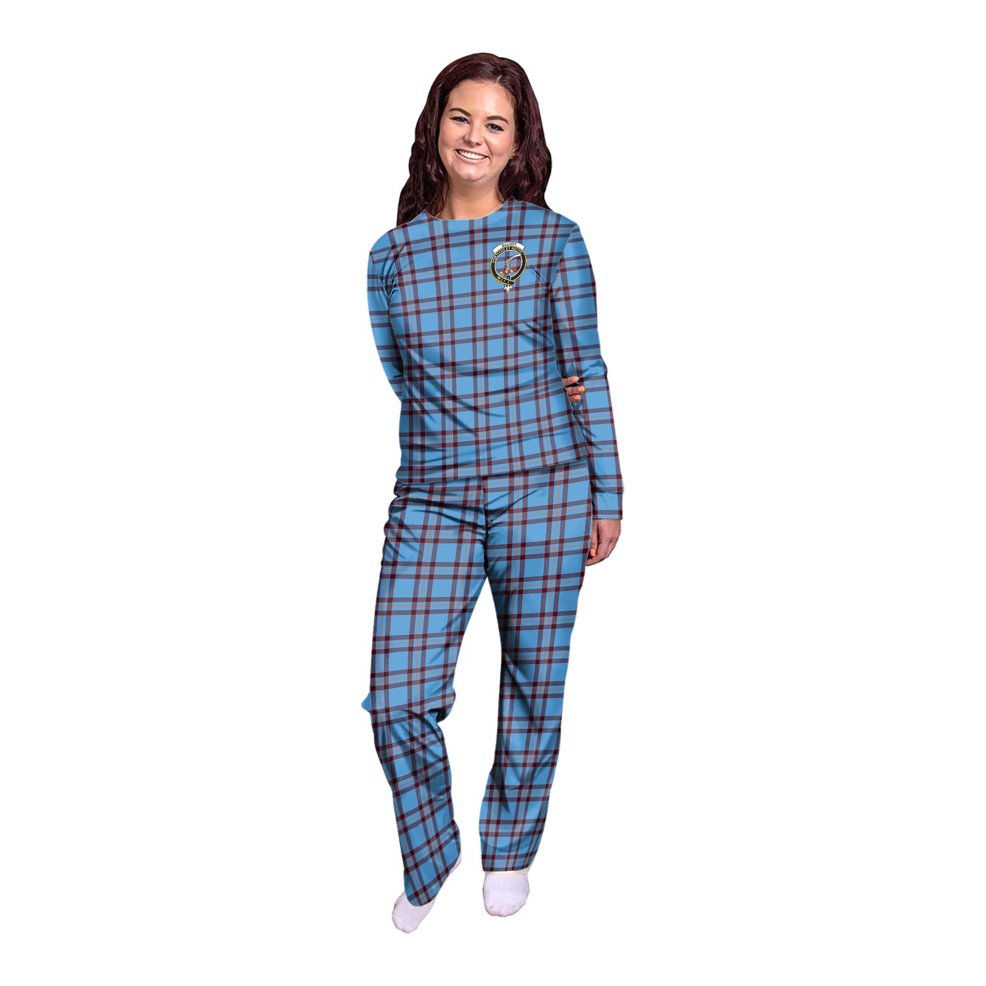 Elliot Ancient Tartan Pajamas Family Set with Family Crest - Tartan Vibes Clothing