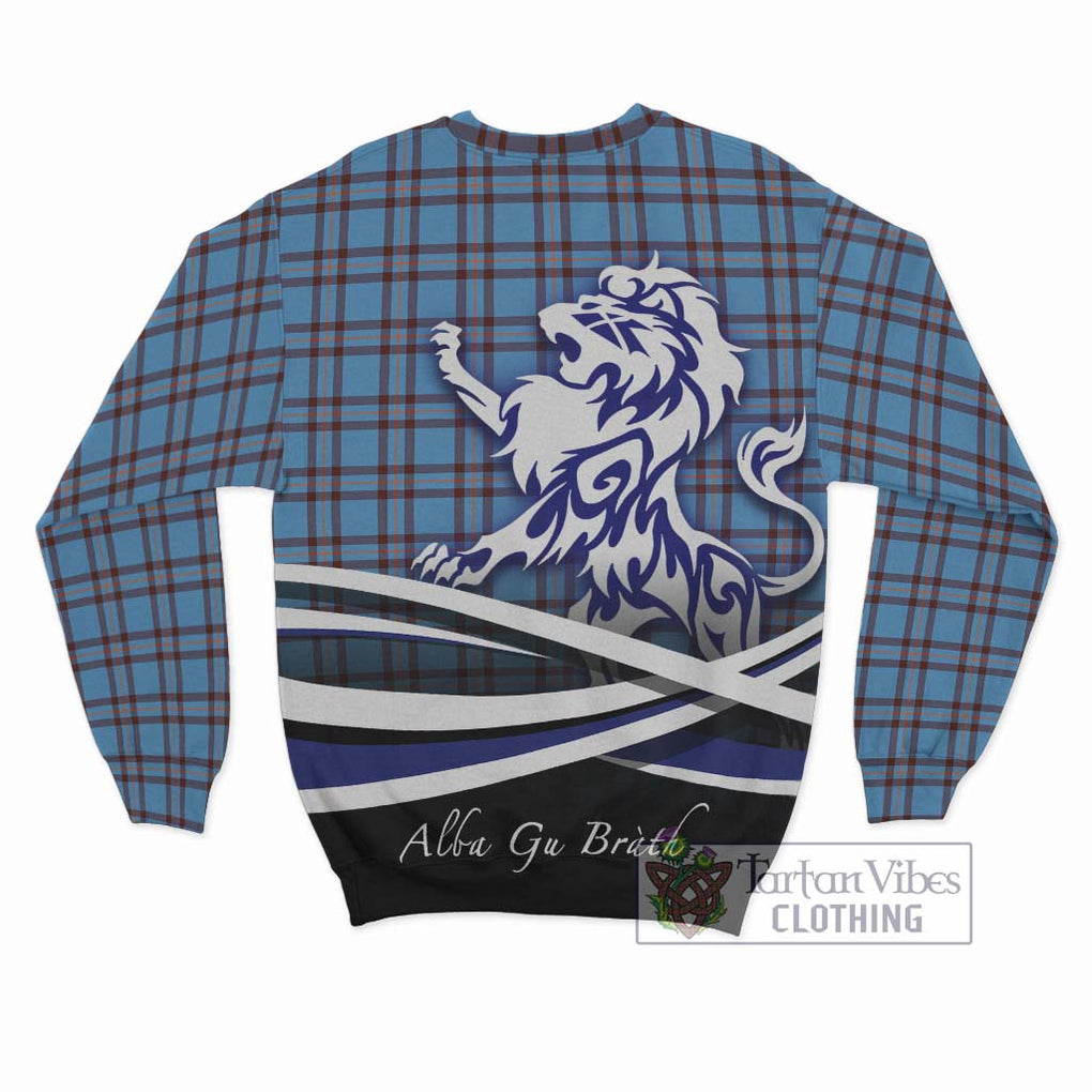 Elliot Ancient Tartan Sweatshirt with Alba Gu Brath Regal Lion Emblem - Tartanvibesclothing Shop