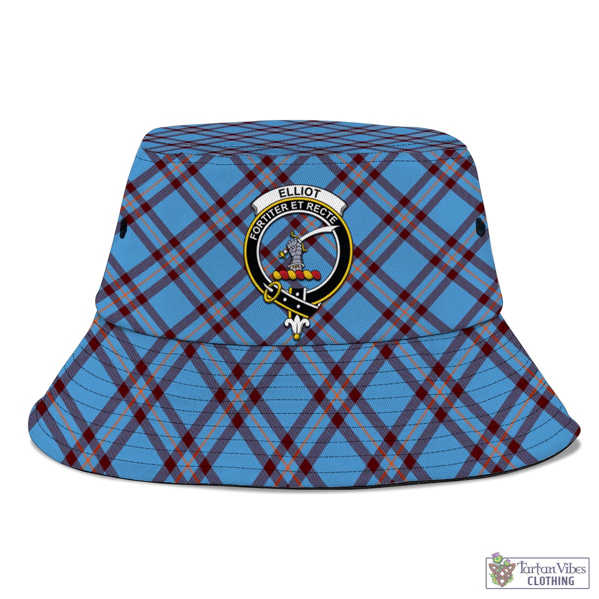 Tartan Vibes Clothing Elliot Ancient Tartan Bucket Hat with Family Crest