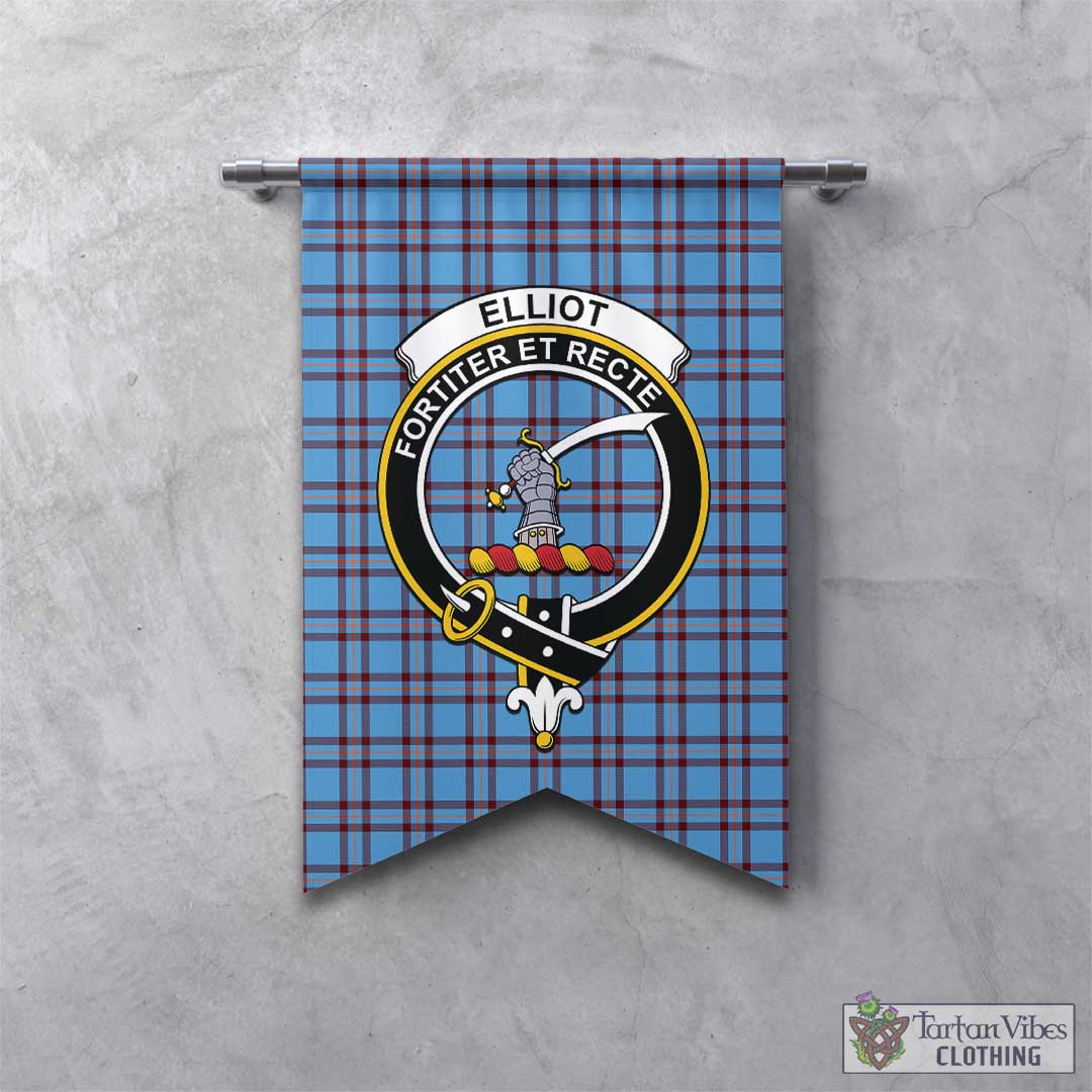 Tartan Vibes Clothing Elliot Ancient Tartan Gonfalon, Tartan Banner with Family Crest