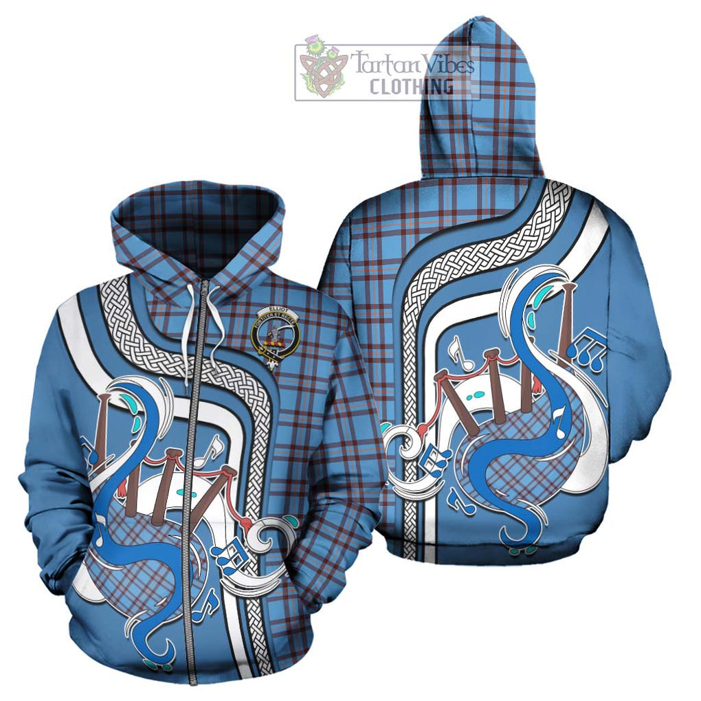 Elliot Ancient Tartan Hoodie with Epic Bagpipe Style - Tartanvibesclothing Shop