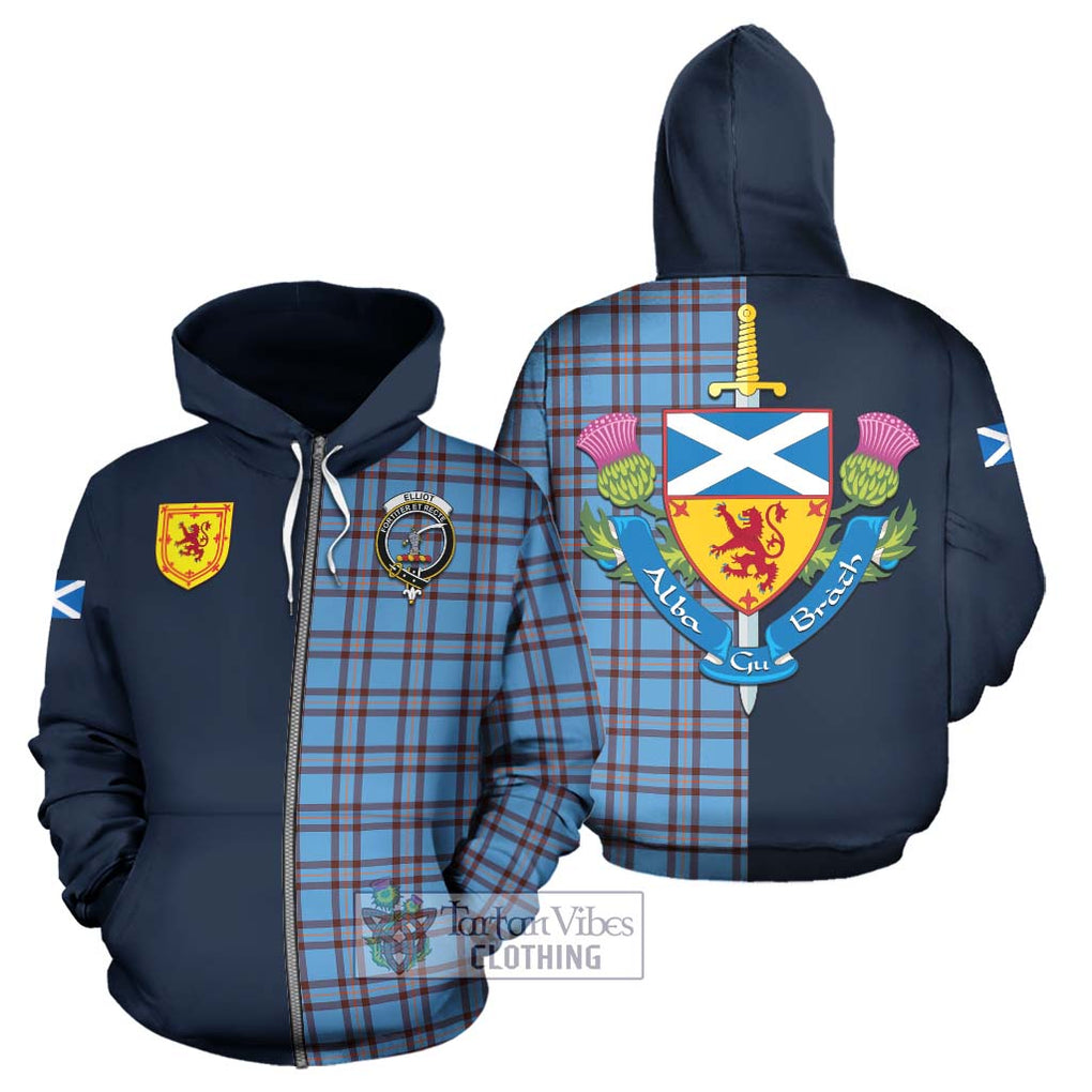 Tartan Vibes Clothing Elliot Ancient Tartan Hoodie with Scottish Lion Royal Arm Half Style