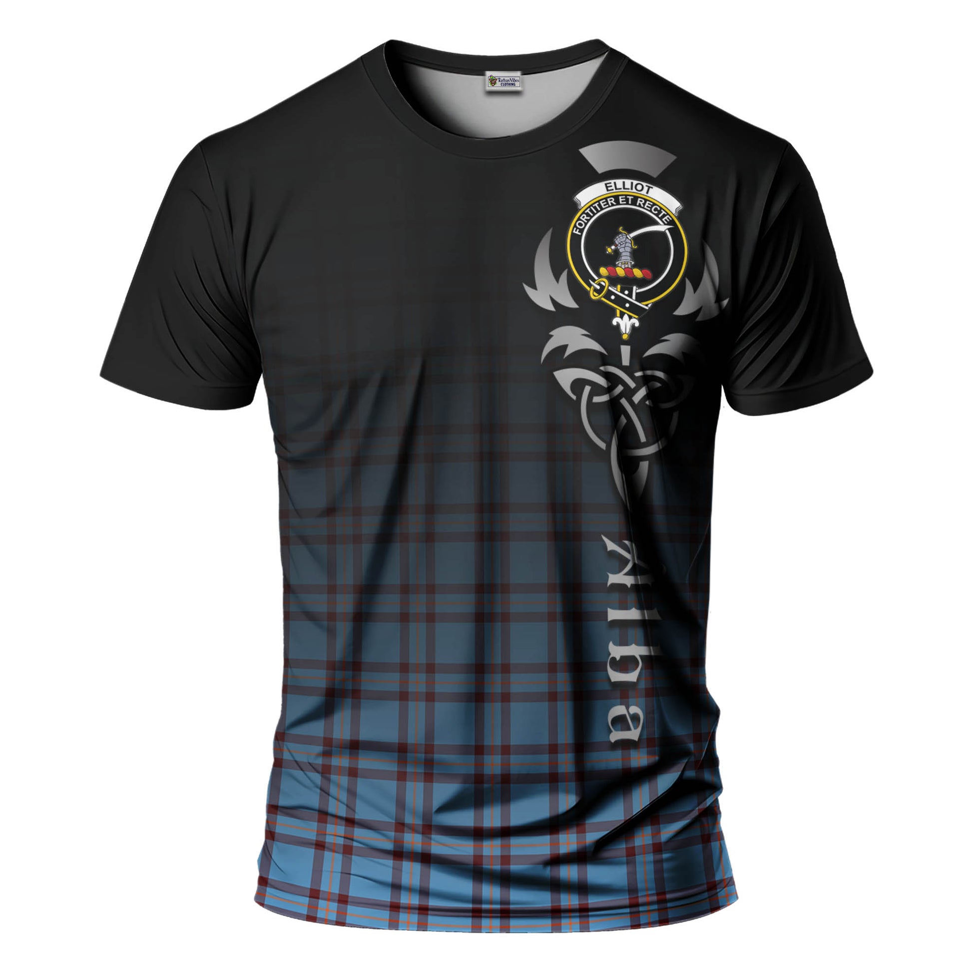 Tartan Vibes Clothing Elliot Ancient Tartan T-Shirt Featuring Alba Gu Brath Family Crest Celtic Inspired