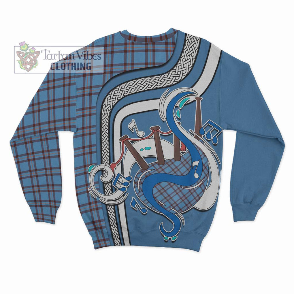 Elliot Ancient Tartan Sweatshirt with Epic Bagpipe Style - Tartanvibesclothing Shop