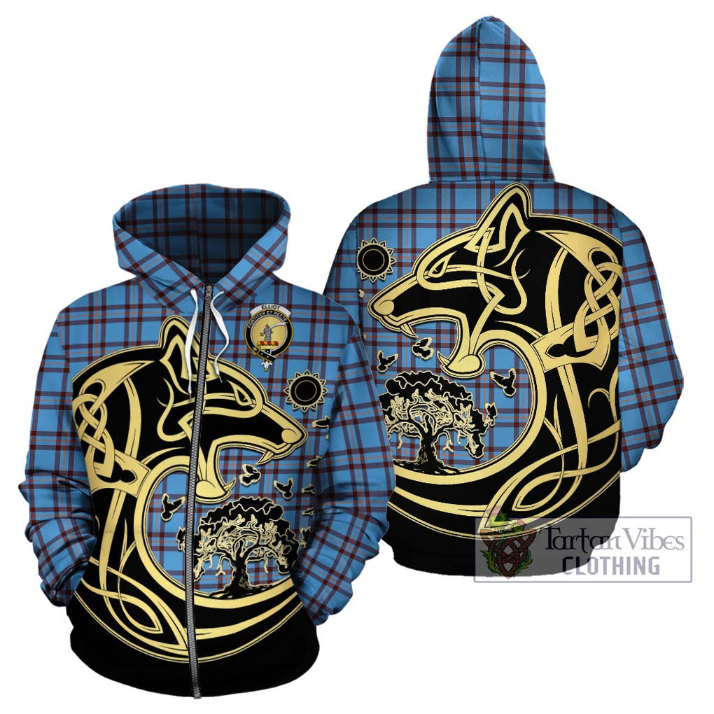 Elliot Ancient Tartan Hoodie with Family Crest Celtic Wolf Style - Tartan Vibes Clothing