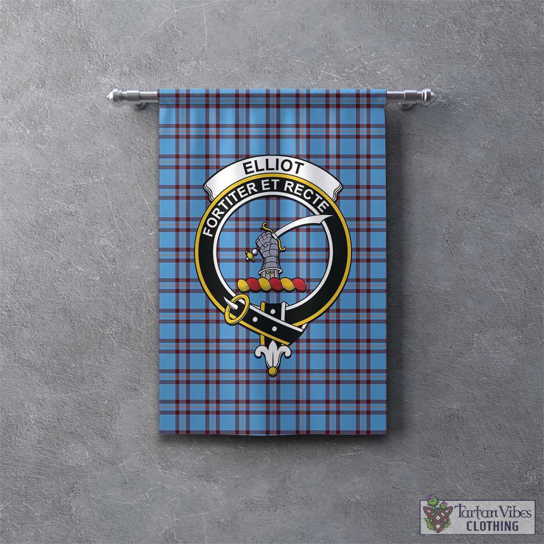 Tartan Vibes Clothing Elliot Ancient Tartan Gonfalon, Tartan Banner with Family Crest