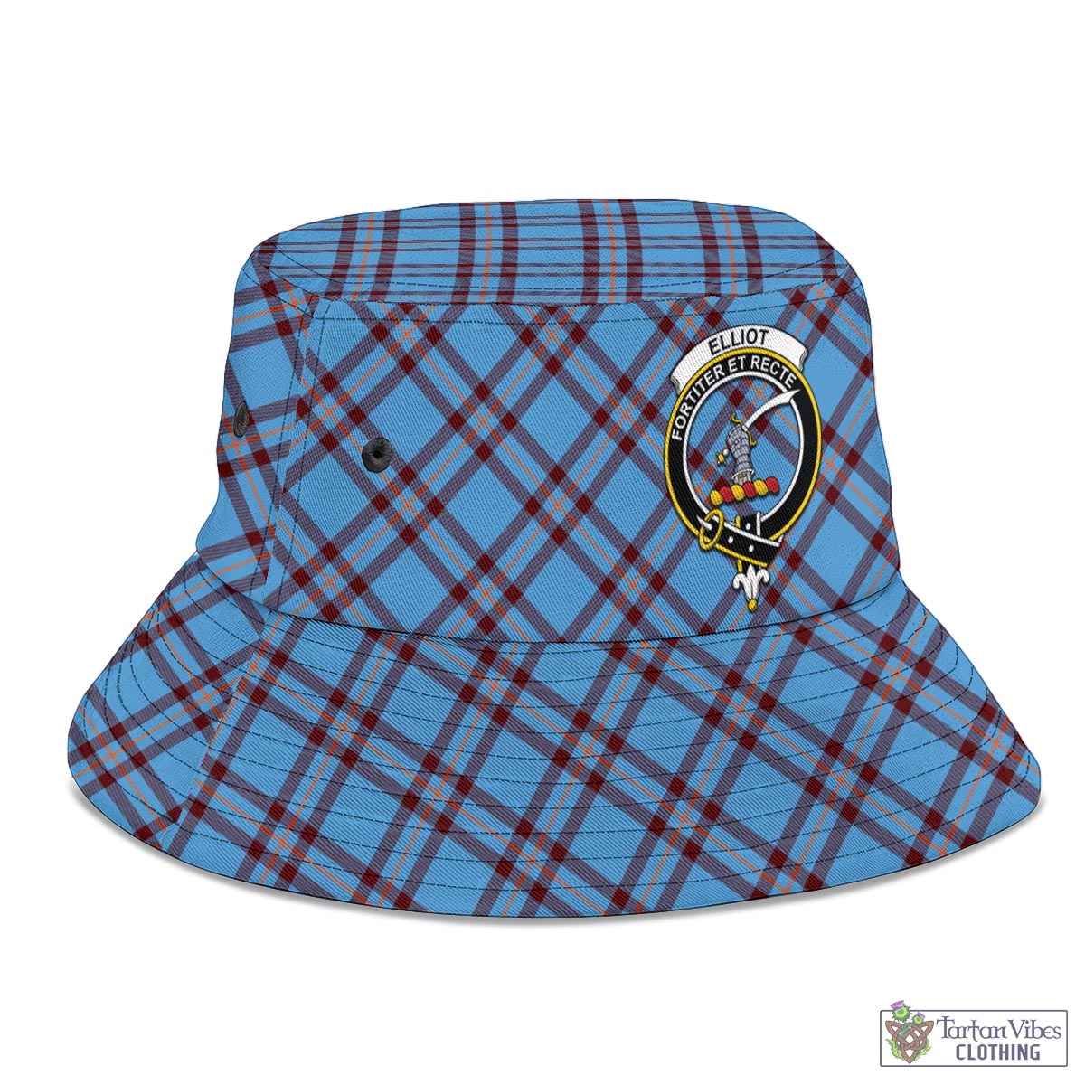 Tartan Vibes Clothing Elliot Ancient Tartan Bucket Hat with Family Crest