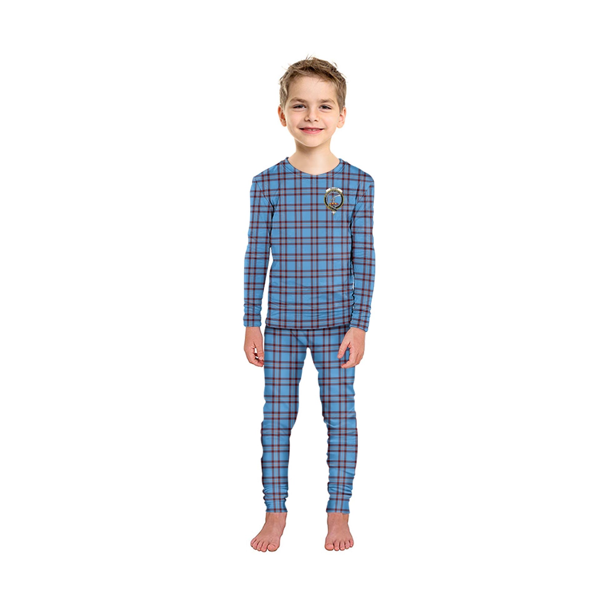 Elliot Ancient Tartan Pajamas Family Set with Family Crest - Tartan Vibes Clothing