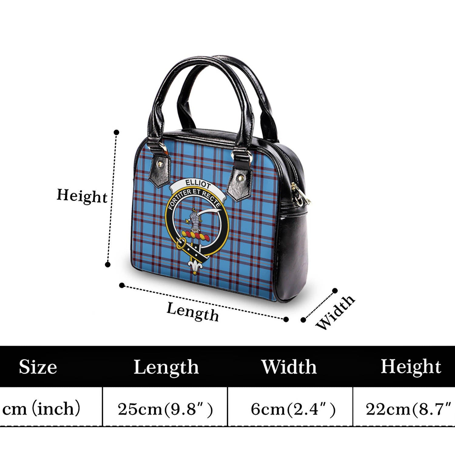 Elliot Ancient Tartan Shoulder Handbags with Family Crest - Tartanvibesclothing