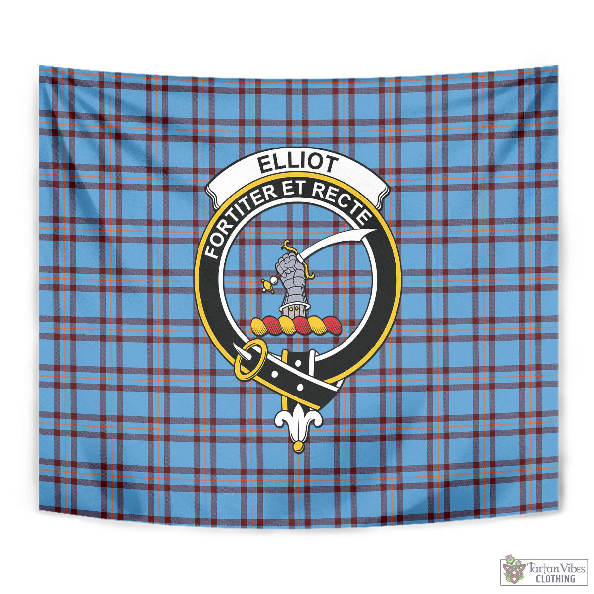 Tartan Vibes Clothing Elliot Ancient Tartan Tapestry Wall Hanging and Home Decor for Room with Family Crest