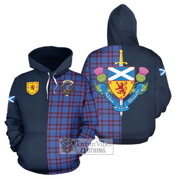 Elliot Modern Tartan Hoodie Alba with Scottish Lion Royal Arm Half Style