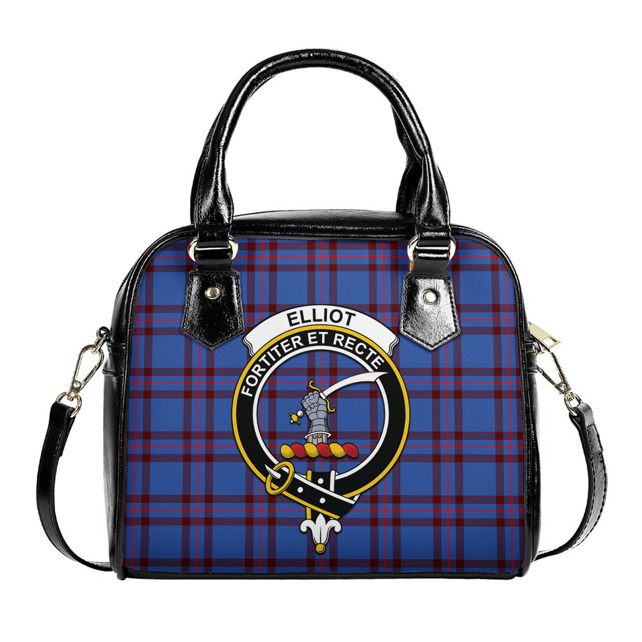 Elliot Modern Tartan Shoulder Handbags with Family Crest One Size 6*25*22 cm - Tartanvibesclothing