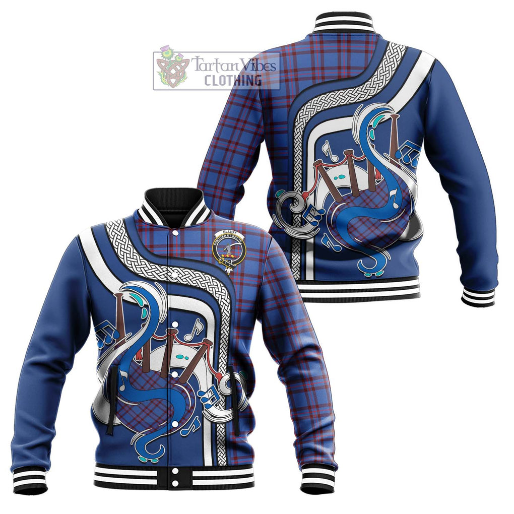 Tartan Vibes Clothing Elliot Modern Tartan Baseball Jacket with Epic Bagpipe Style