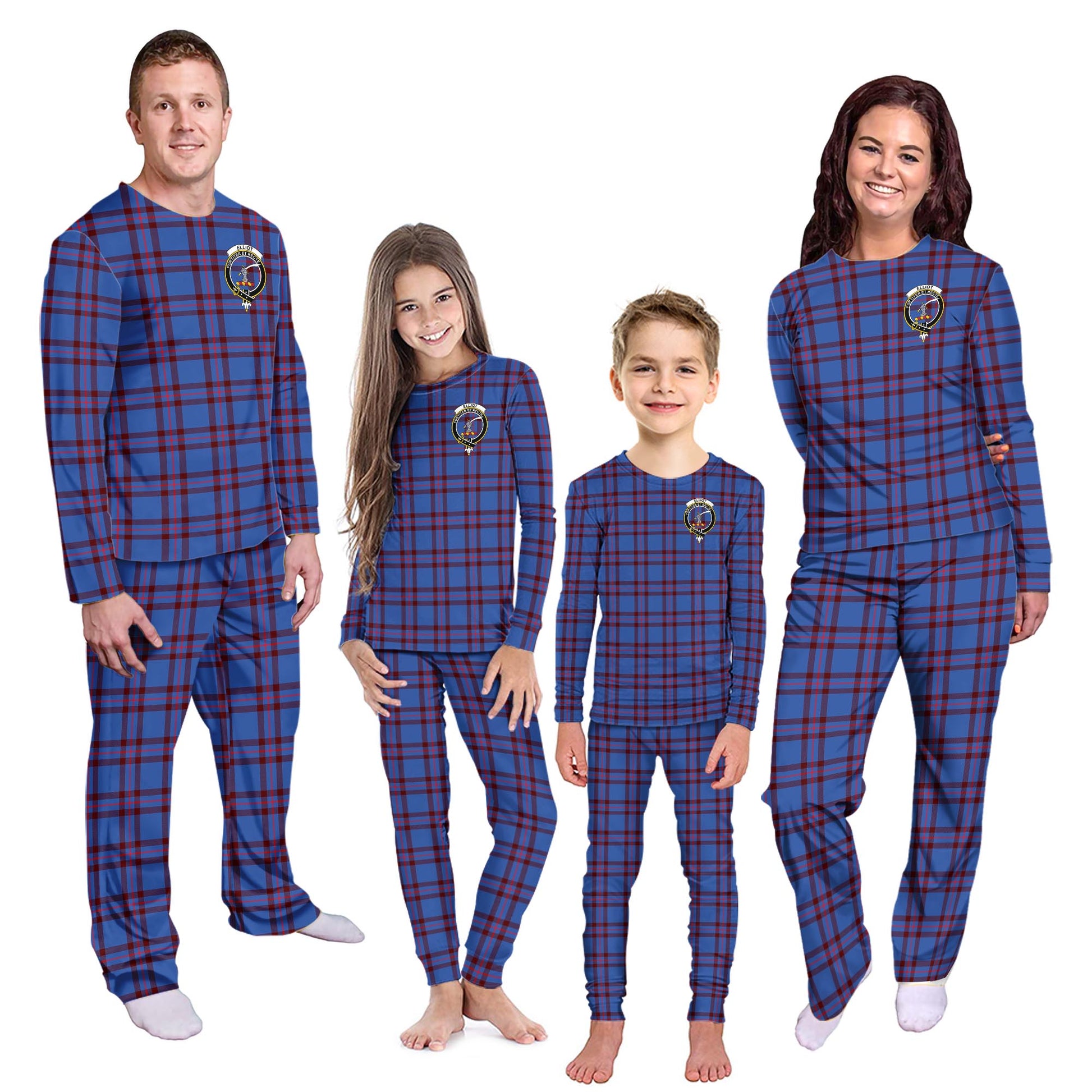 Elliot Modern Tartan Pajamas Family Set with Family Crest Kid - Tartan Vibes Clothing