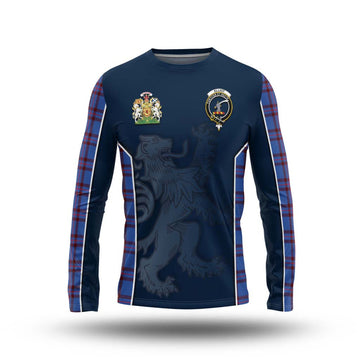 Elliot Modern Tartan Long Sleeve T-Shirt with Family Crest and Lion Rampant Vibes Sport Style