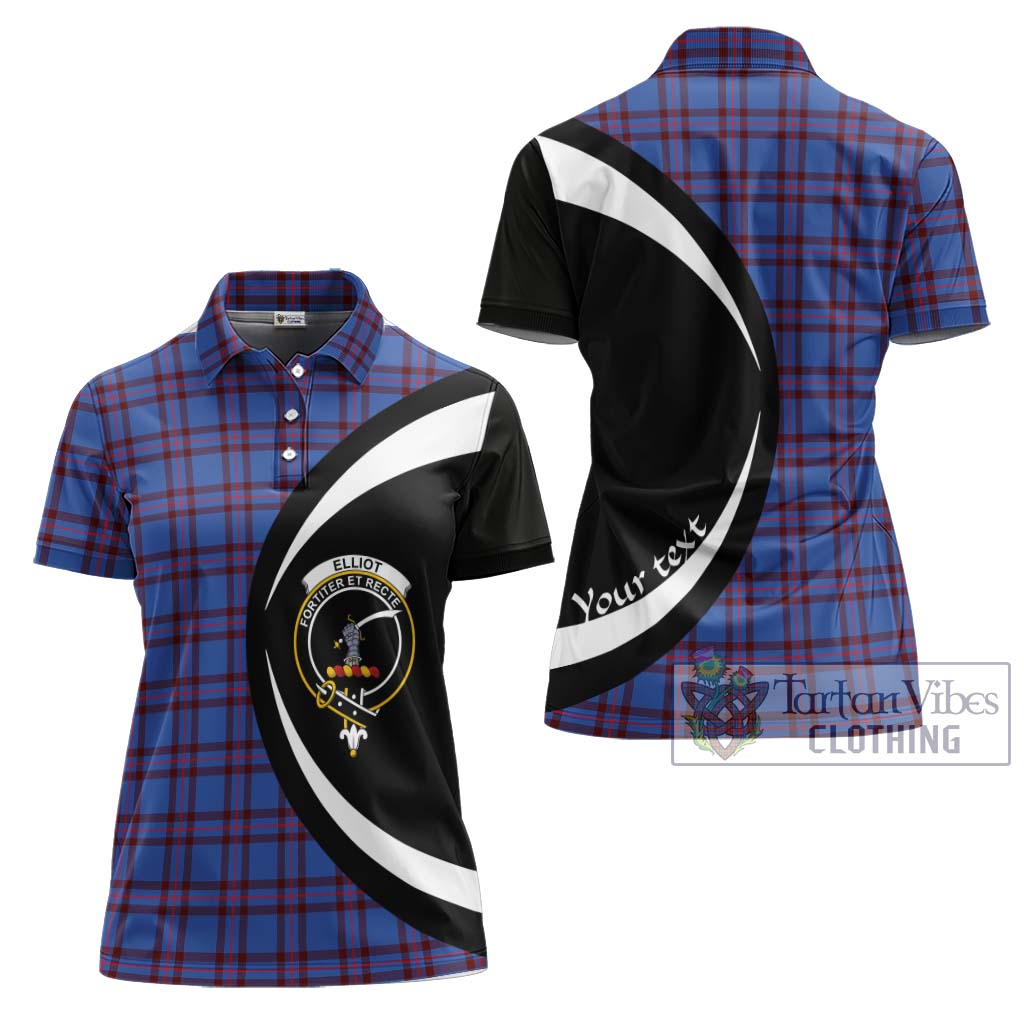 Elliot Modern Tartan Women's Polo Shirt with Family Crest Circle Style Women - Tartan Vibes Clothing