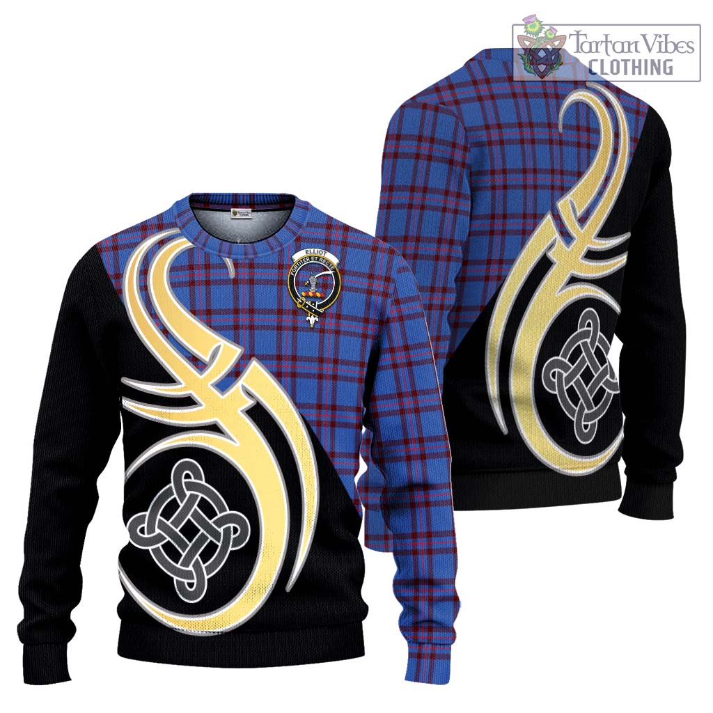 Elliot Modern Tartan Knitted Sweater with Family Crest and Celtic Symbol Style Unisex - Tartan Vibes Clothing