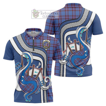 Elliot Modern Tartan Zipper Polo Shirt with Epic Bagpipe Style