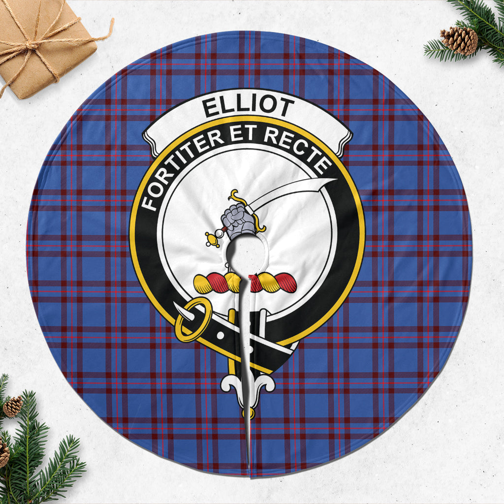 Elliot Modern Tartan Christmas Tree Skirt with Family Crest - Tartanvibesclothing