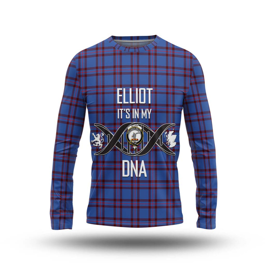 Elliot Modern Tartan Long Sleeve T-Shirt with Family Crest DNA In Me Style Unisex - Tartanvibesclothing Shop