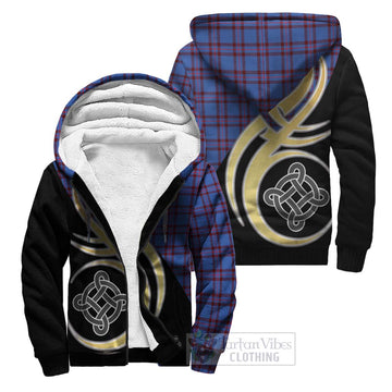 Elliot Modern Tartan Sherpa Hoodie with Family Crest and Celtic Symbol Style