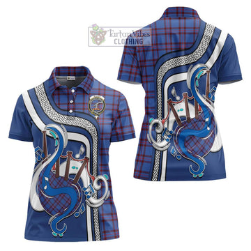 Elliot Modern Tartan Women's Polo Shirt with Epic Bagpipe Style