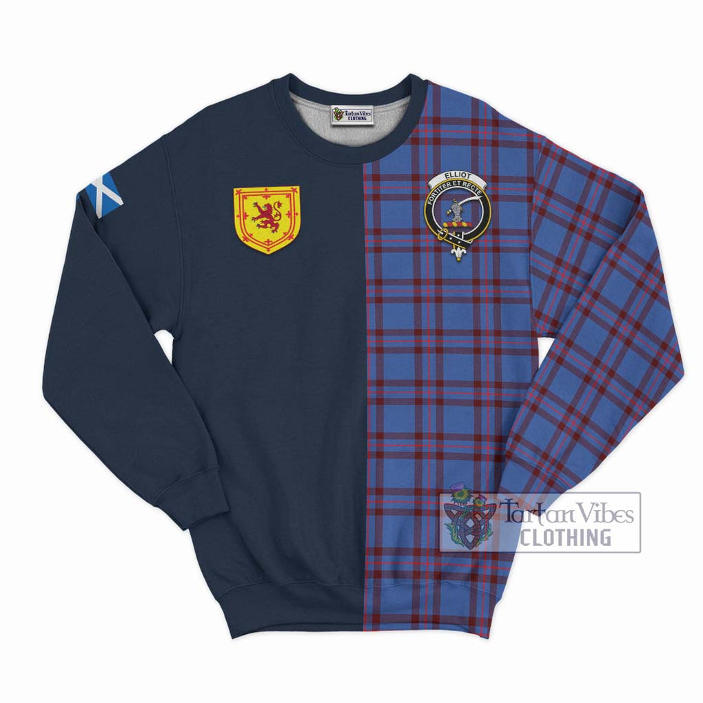 Tartan Vibes Clothing Elliot Modern Tartan Sweatshirt with Scottish Lion Royal Arm Half Style