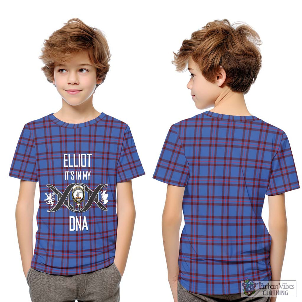 Elliot Modern Tartan Kid T-Shirt with Family Crest DNA In Me Style Youth XL Size14 - Tartanvibesclothing Shop