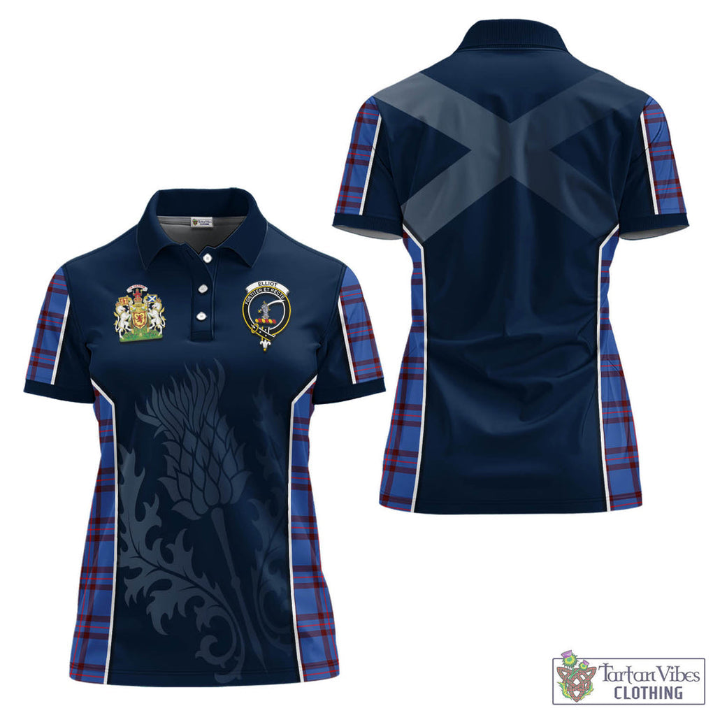 Tartan Vibes Clothing Elliot Modern Tartan Women's Polo Shirt with Family Crest and Scottish Thistle Vibes Sport Style