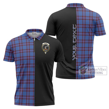 Elliot Modern Tartan Zipper Polo Shirt with Family Crest and Half Of Me Style