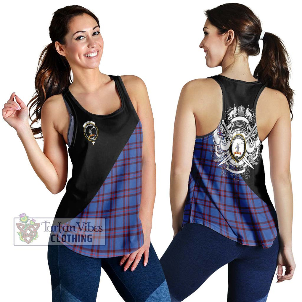 Elliot Modern Tartan Women's Racerback Tanks with Family Crest and Military Logo Style 4XL - Tartanvibesclothing Shop