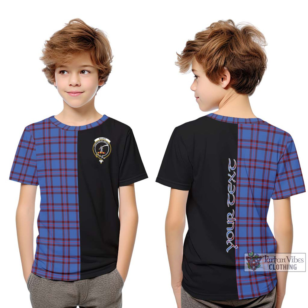 Elliot Modern Tartan Kid T-Shirt with Family Crest and Half Of Me Style Youth XL Size14 - Tartanvibesclothing Shop