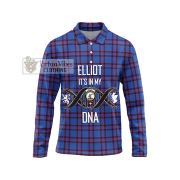 Elliot Modern Tartan Long Sleeve Polo Shirt with Family Crest DNA In Me Style