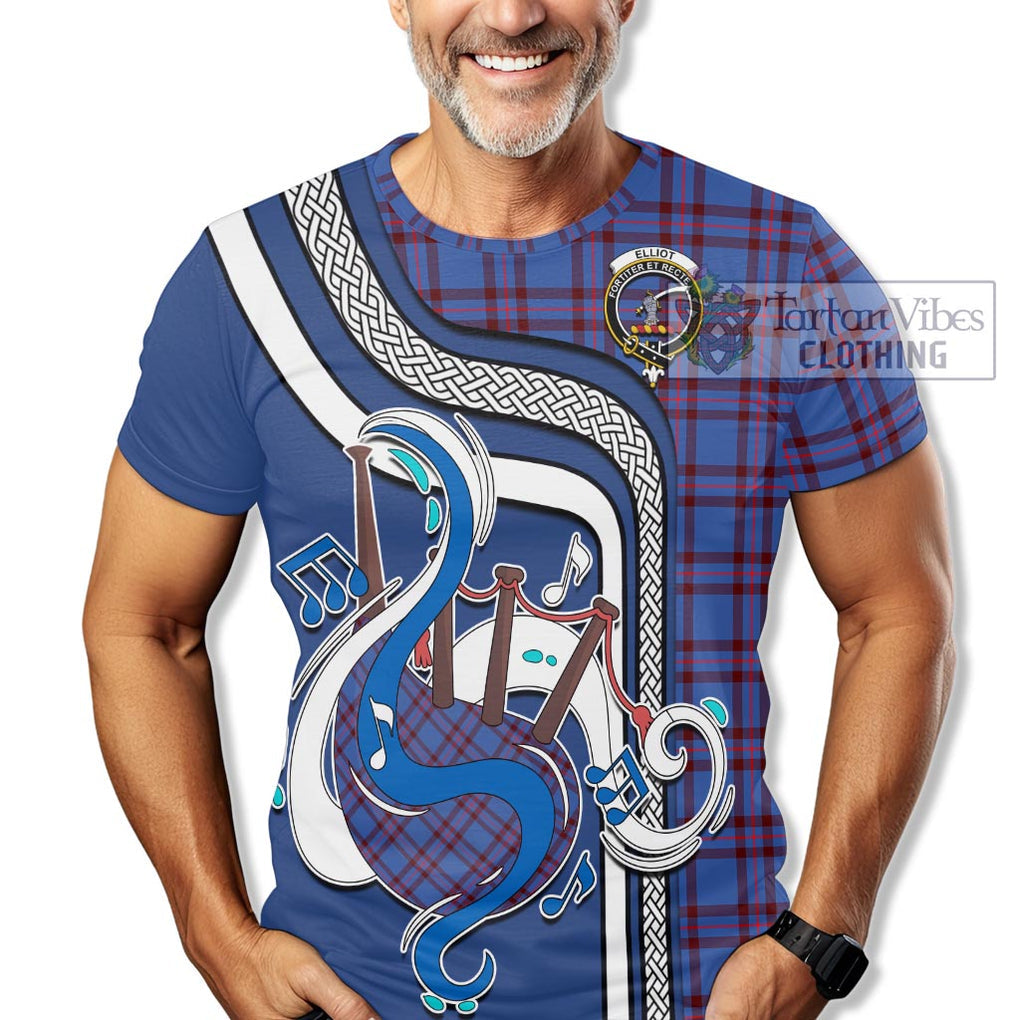 Elliot Modern Tartan T-Shirt with Epic Bagpipe Style Kid's Shirt - Tartanvibesclothing Shop