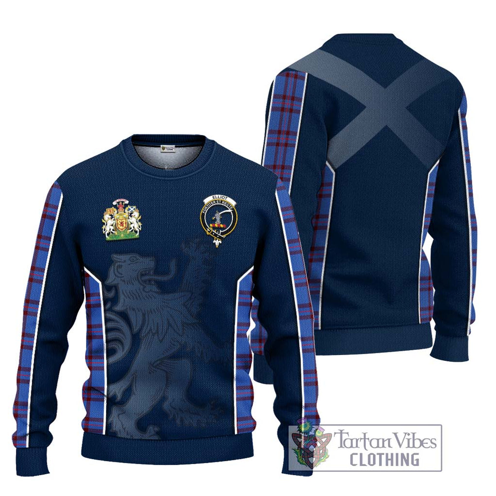 Elliot Modern Tartan Knitted Sweater with Family Crest and Lion Rampant Vibes Sport Style Unisex - Tartan Vibes Clothing