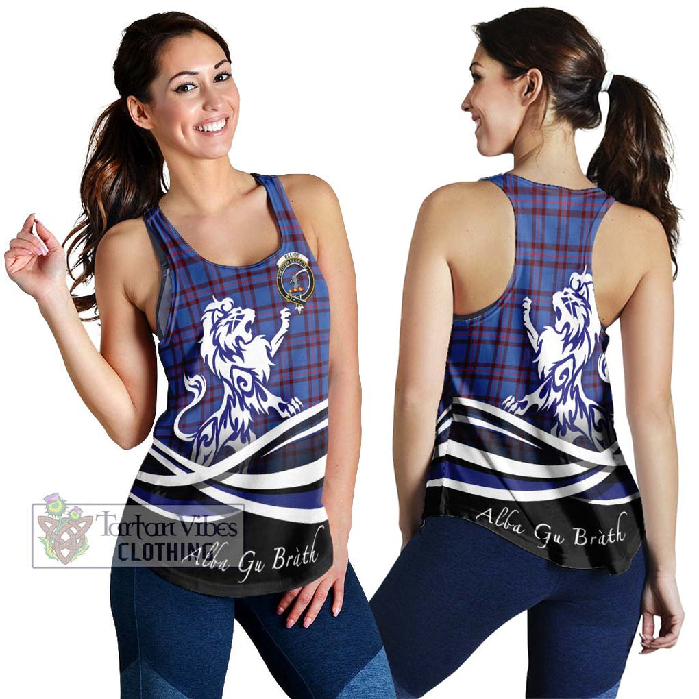 Elliot Modern Tartan Women's Racerback Tanks with Alba Gu Brath Regal Lion Emblem 4XL - Tartanvibesclothing Shop