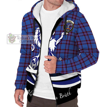 Elliot Modern Tartan Sherpa Hoodie with Alba Gu Brath Regal Lion Emblem