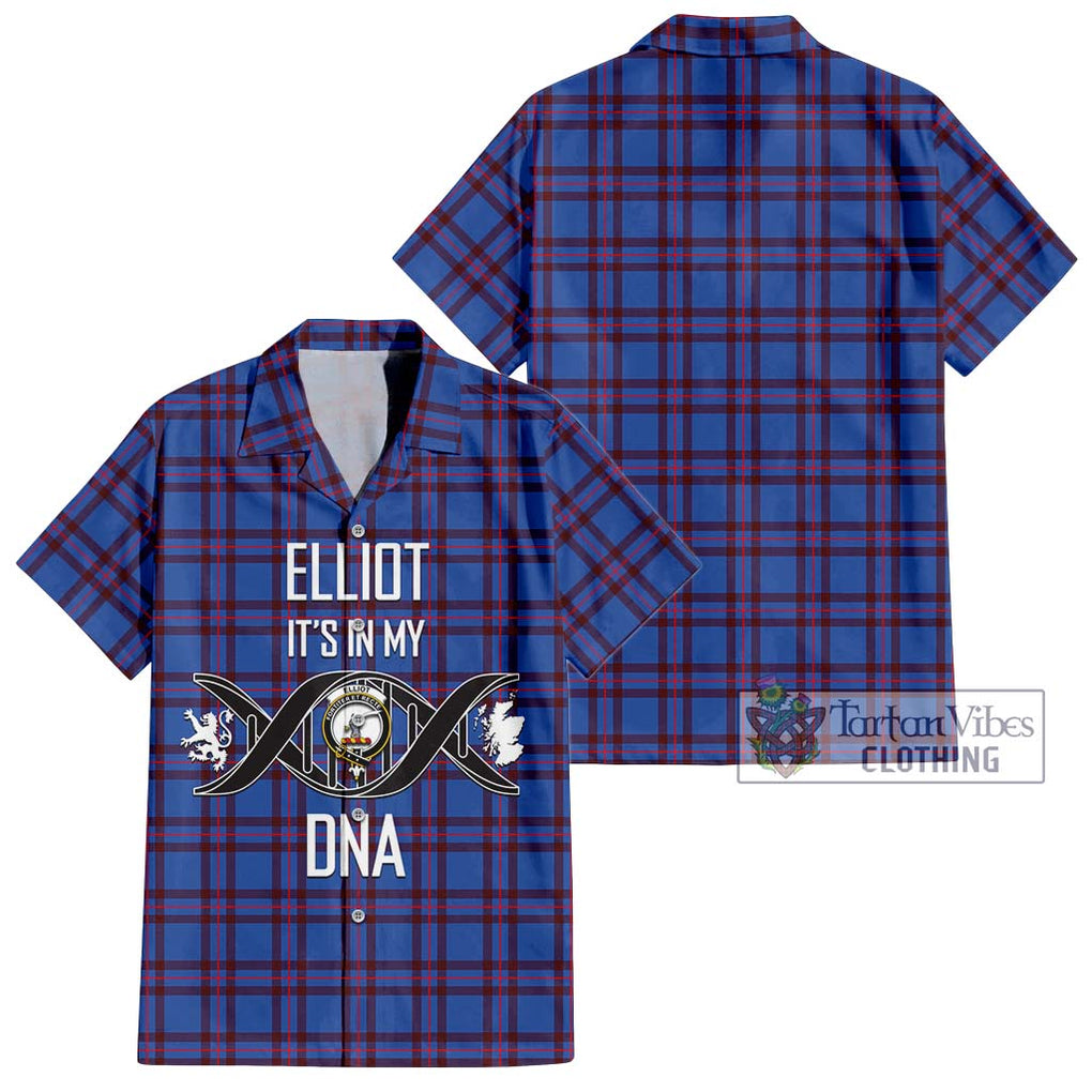 Elliot Modern Tartan Short Sleeve Button Shirt with Family Crest DNA In Me Style Kid - Tartanvibesclothing Shop