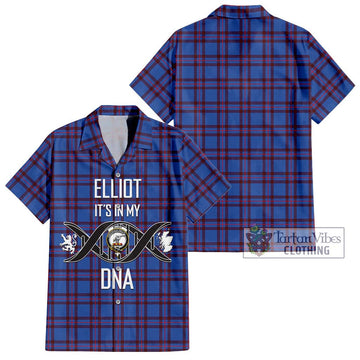 Elliot Modern Tartan Short Sleeve Button Shirt with Family Crest DNA In Me Style